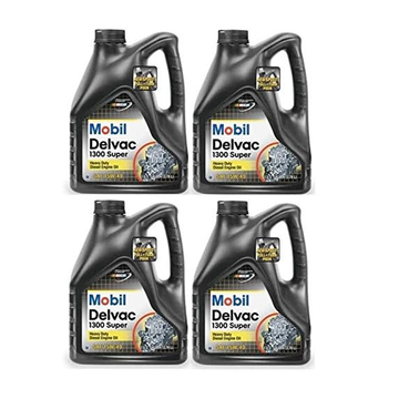 Mobil 1  Delvac 1300 Super 15W-40 Diesel Engine Oil 1 Gallon (Pack of 4)(122492)