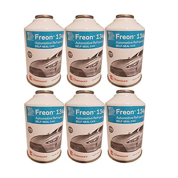 Chemours R134a Refrigerant Freon for MVAC use in a 12-Ounce Self-Sealing Container (Pack of 6)(2119)