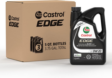 Castrol EDGE 0W-20 Advanced Full Synthetic Motor Oil, 5 Quarts (Pack of 3)(1597B2)