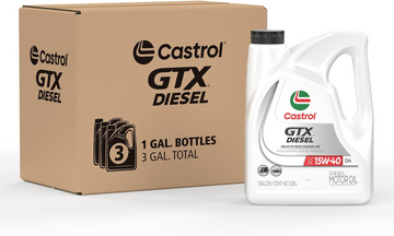 Castrol GTX CK-4 Conventional Diesel Motor Oil, 15W-40, 1 Gallon (Pack of 3)(15C468)