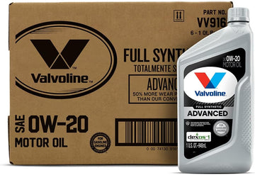 Valvoline Advanced Full Synthetic 0W-20 Dexos1 Gen3 Motor Oil, 1 Quart (Case of 6)(VV916)
