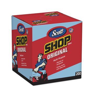Scott Original Shop Towels 75190, POP-UP Box, Blue, 10 x 13, 200/Box (Pack of 8 Boxes)