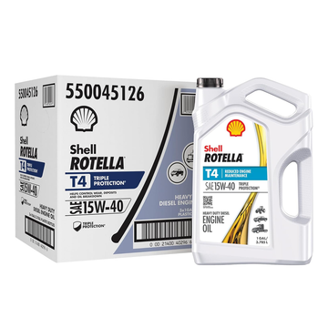 Shell Rotella T4 Triple Protection 15W-40 Diesel Engine Oil, 1 Gallon (Case of 3)(550045126)