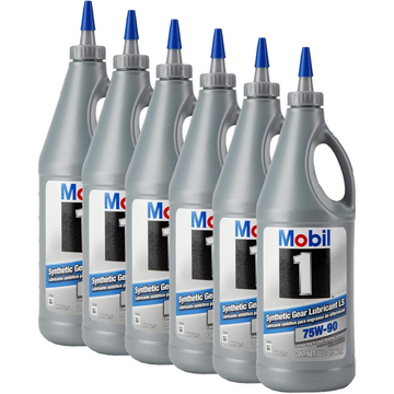 Mobil1 104361 Full Synthetic Gear Lubricant, 75W-90 1 Quart (pack of 6)