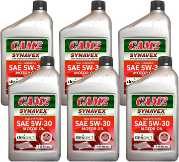 CAM2 SYNAVEX dexos 1 Gen 3 SAE 5W-30 SP/GF-6A Full Synthetic Motor Oil- 1 Quart (Pack of 6)(80565-09906)