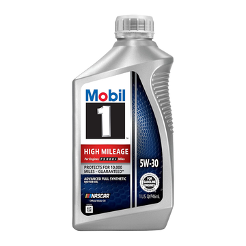 Mobil Full Synthetic High Mileage Motor Oil 5W-30, 1 Quart (Pack of 6)(125201)
