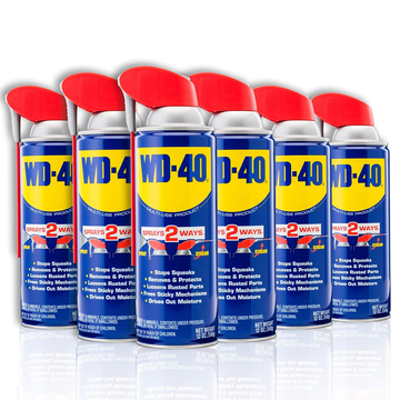 WD-40 Original Formula, Multi-Use Product with Smart Straw Sprays 2 Ways, 12 OZ (6-Pack)(49005)