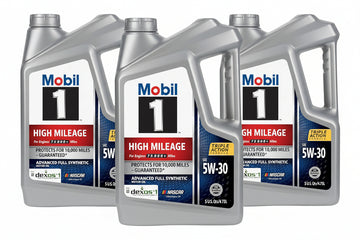 Mobil 1 High Mileage Full Synthetic 5W-30 Motor Oil, 5 Quart (Case of 3)(120769)