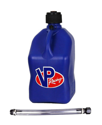 VP Racing Fuels 5-Gallon Square Motorsport Utility Container Blue & 14" Standard Hose