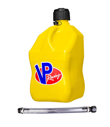 VP Racing Fuels 5-Gallon Square Motorsport Utility Container Yellow & 14" Standard Hose